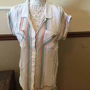 Pastel button down Top (#47)